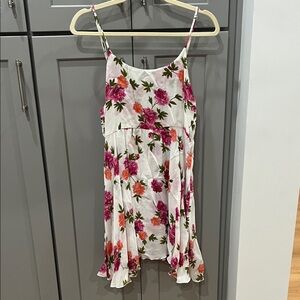 For Love And Lemons Floral Dress with Green and Pink Accents